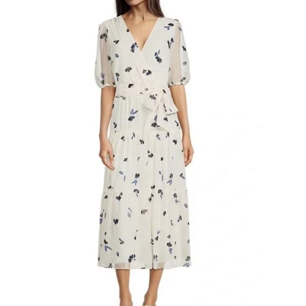 Lauren Ralph Lauren Black Label Floral Georgette Tiered Midi Dress 4 Preppy READ